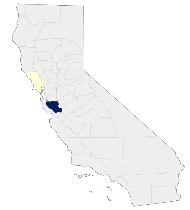African Sacred Ibis county map