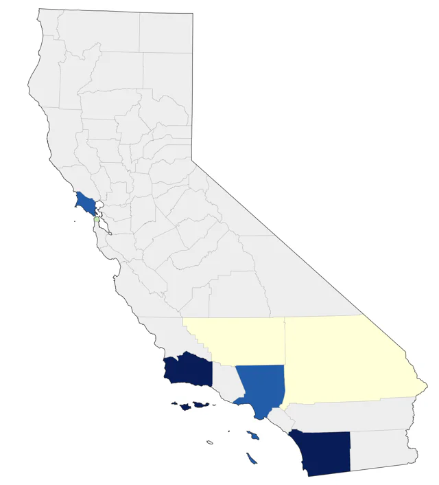 Alder Flycatcher county map