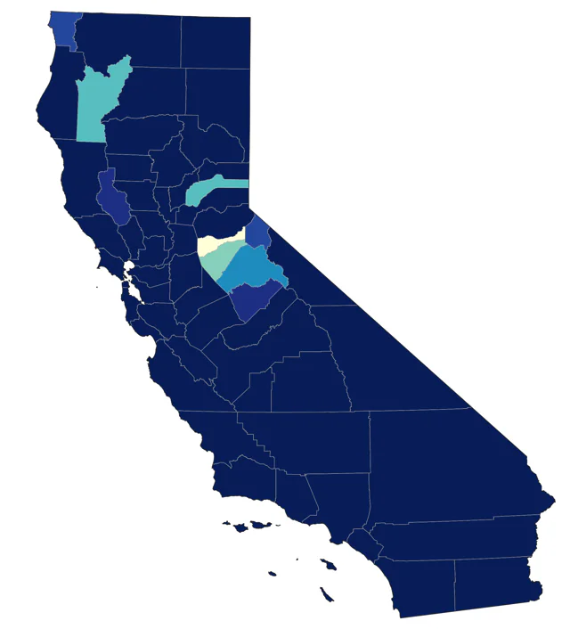 American Avocet county map