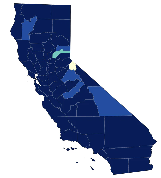 American Herring Gull county map