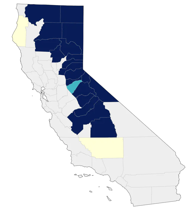 Black-backed Woodpecker county map