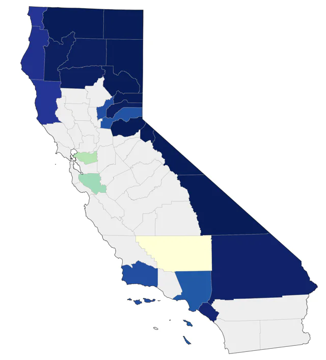 Black-billed Magpie county map