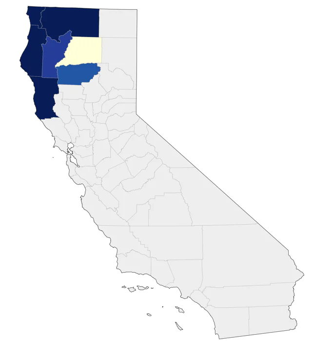 Black-capped Chickadee county map