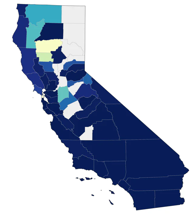 Black-chinned Sparrow county map