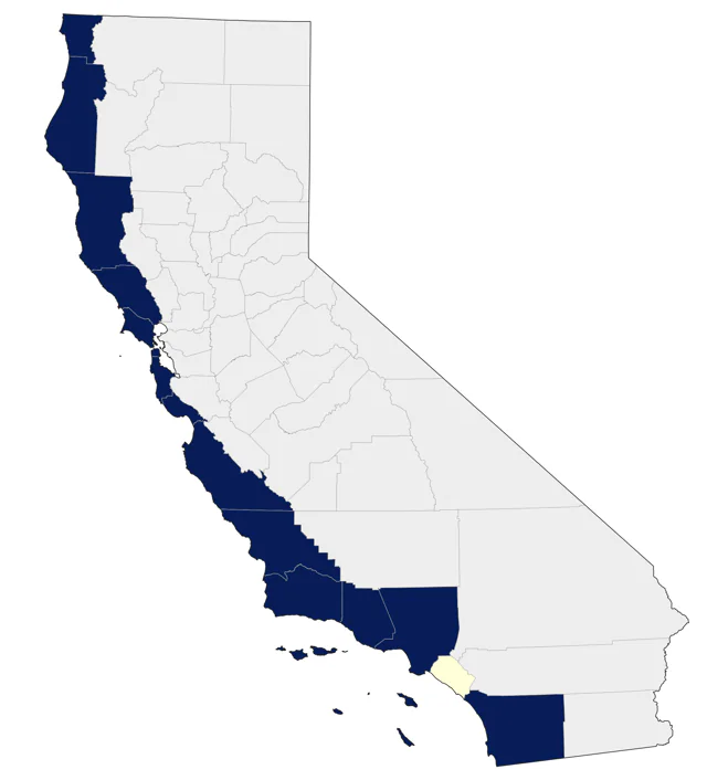 Black-footed Albatross county map
