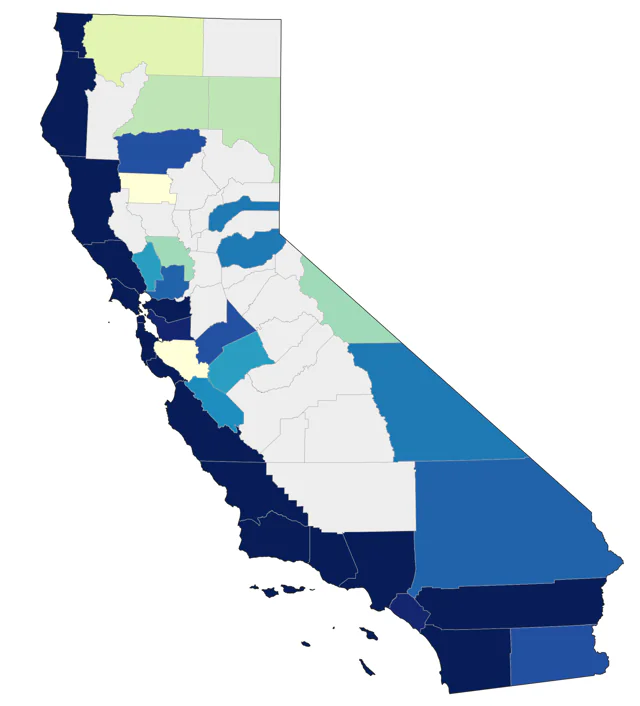 Black Scoter county map