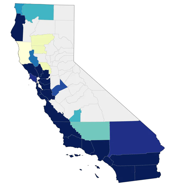 Black Skimmer county map