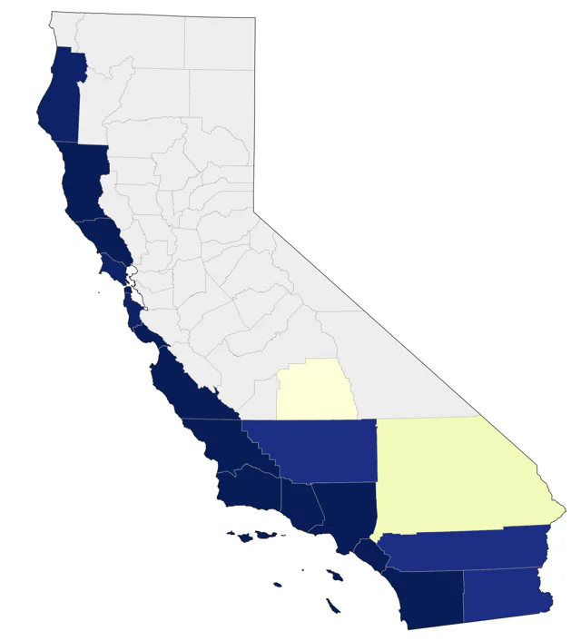 Black Storm-Petrel county map