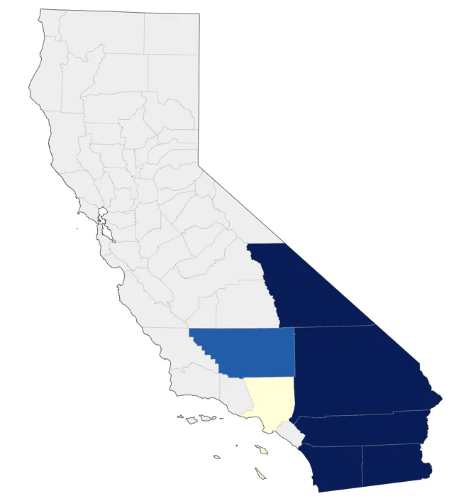 Black-tailed Gnatcatcher county map