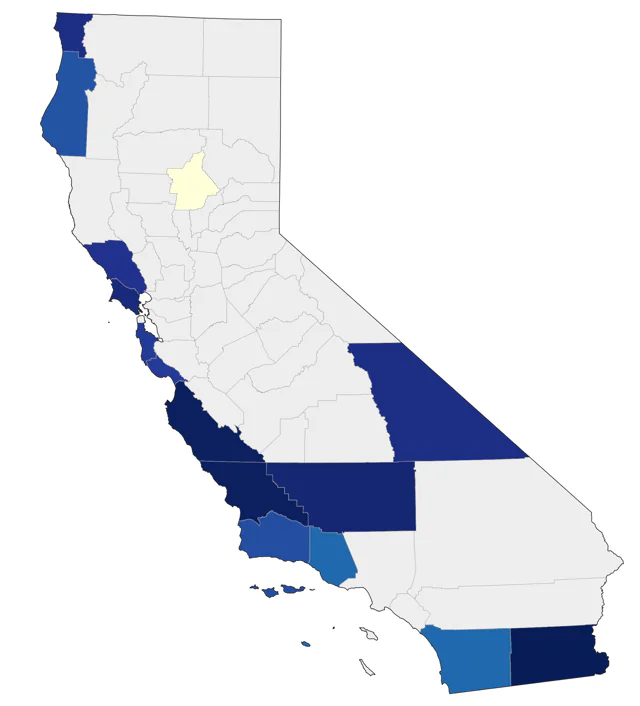 Black Vulture county map