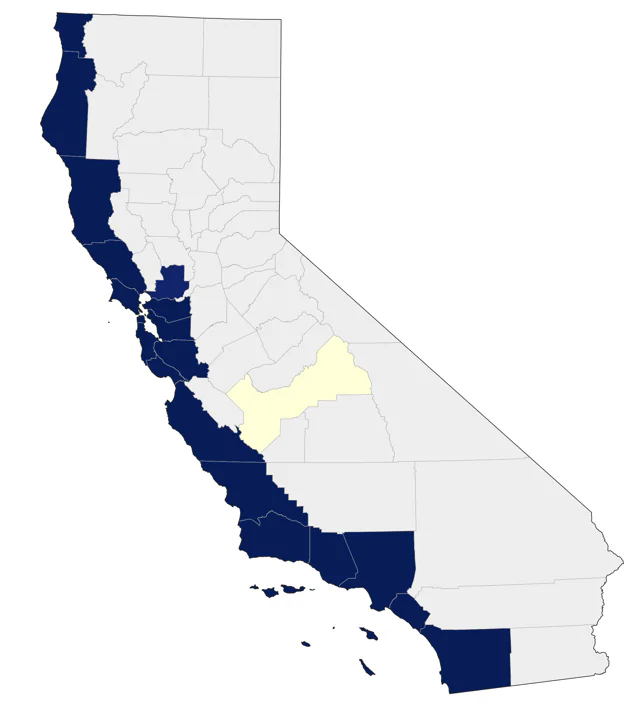 Brandt's Cormorant county map