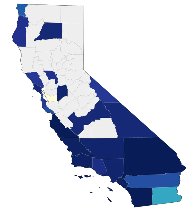 Broad-billed Hummingbird county map