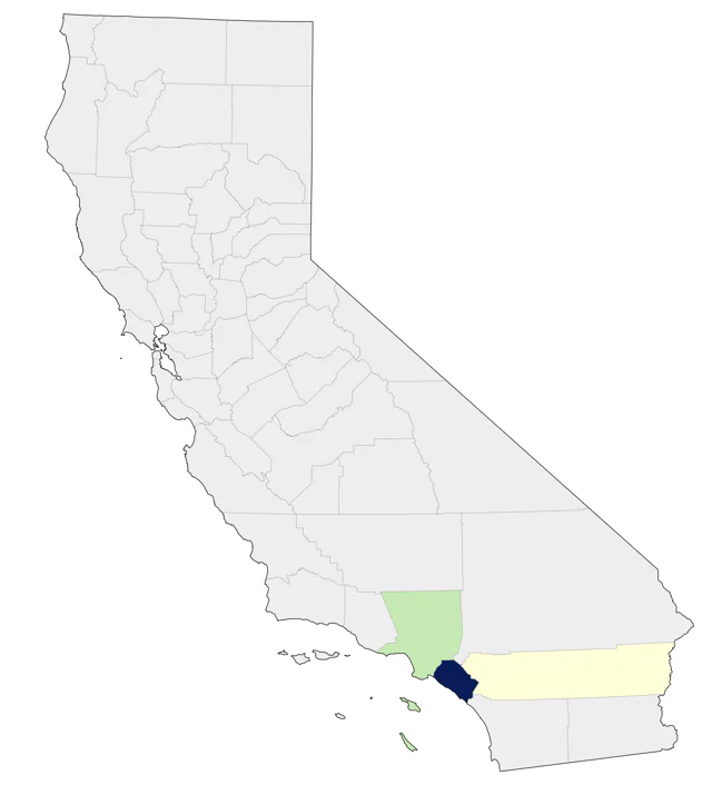 Bronze Mannikin county map