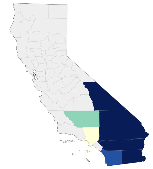 Bronzed Cowbird county map