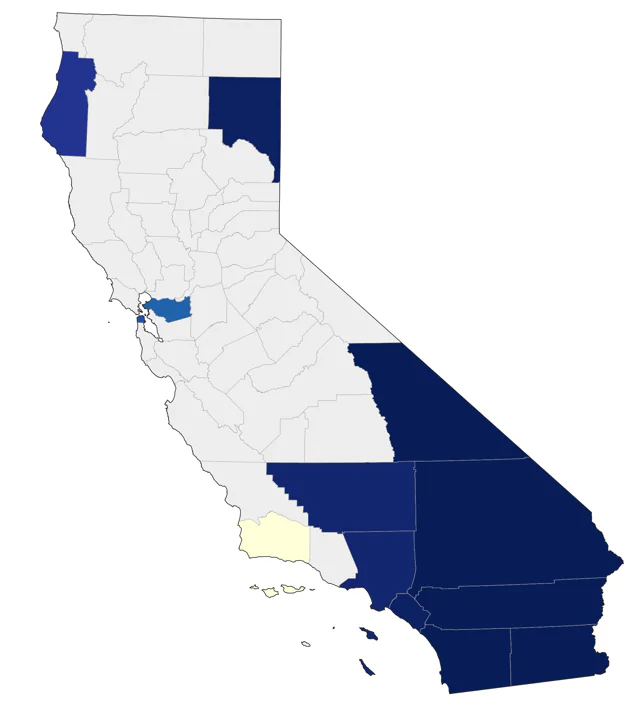 Brown-crested Flycatcher county map