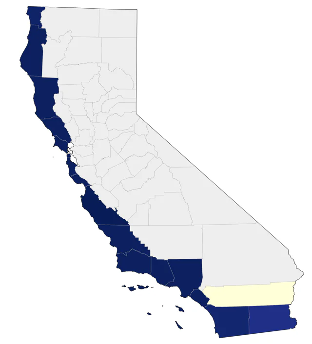 Buller's Shearwater county map