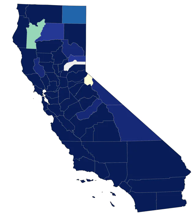 Burrowing Owl county map