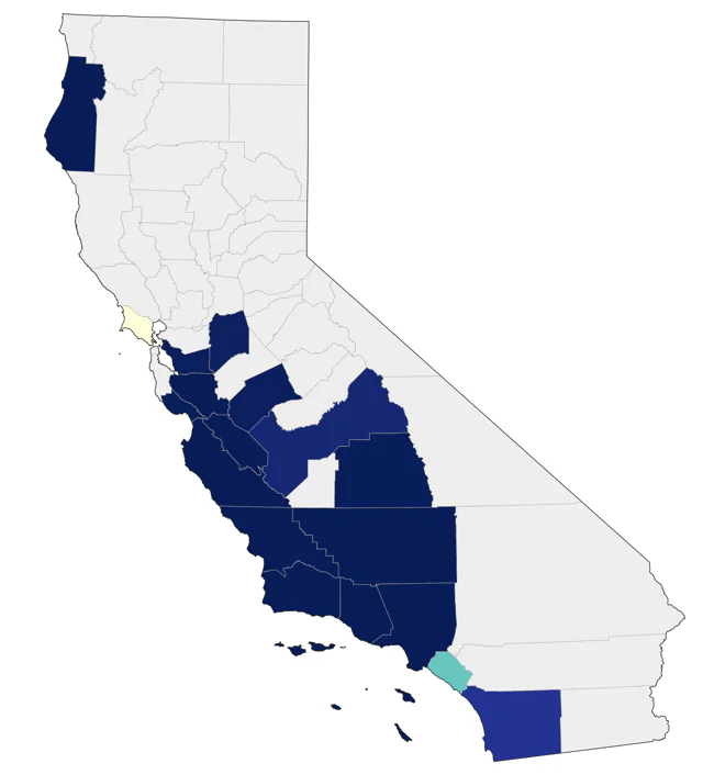 California Condor county map