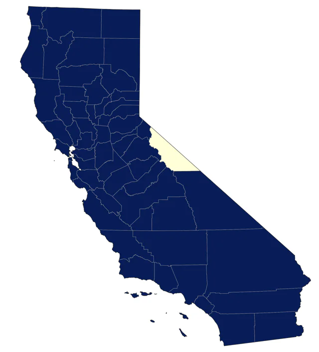 California Scrub-Jay county map