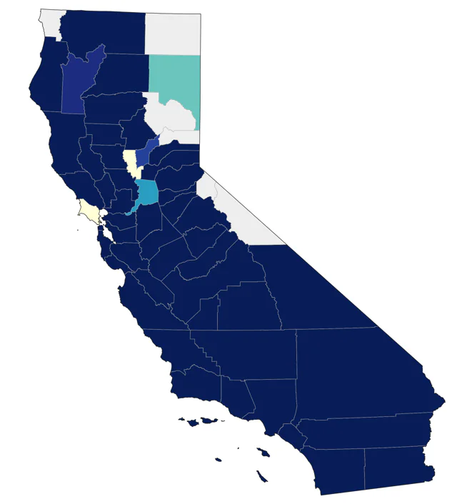 California Thrasher county map