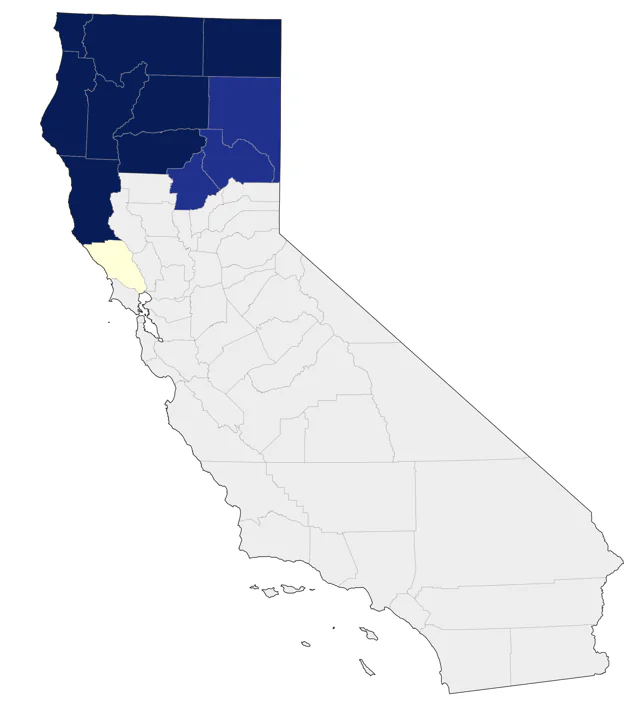 Canada Jay county map
