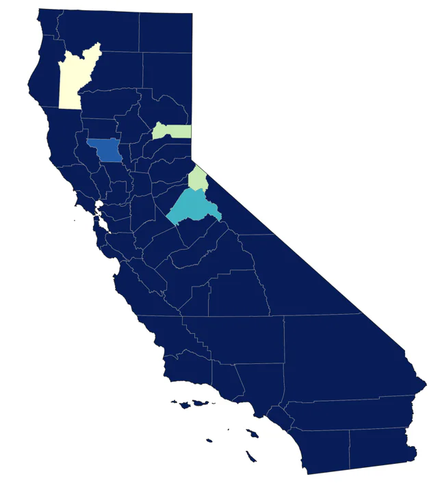 Canvasback county map