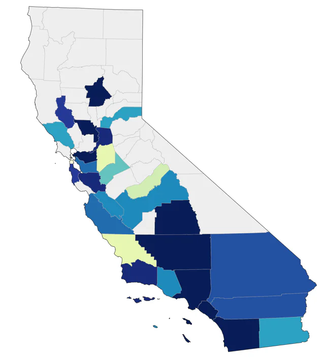 Cockatiel county map