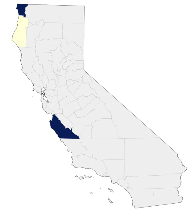 Common Greenshank county map