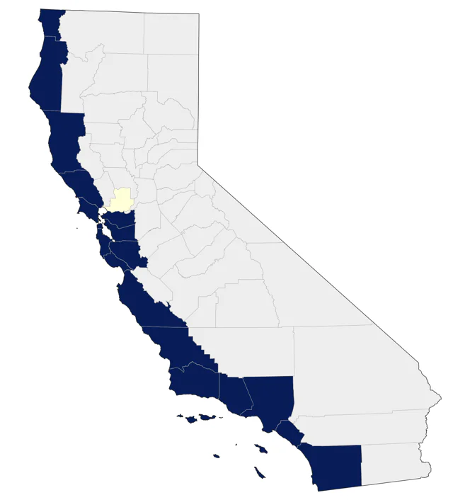 Common Murre county map