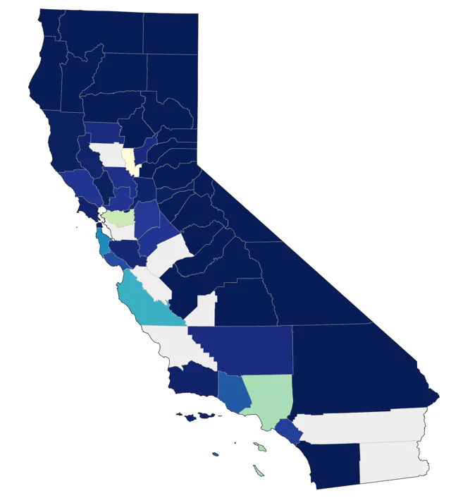 Common Nighthawk county map