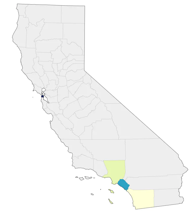 Common Quail county map