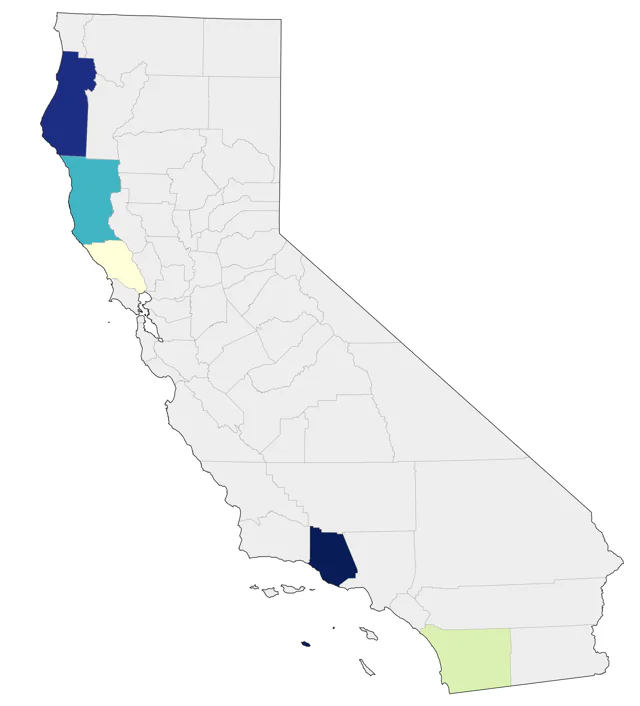 Cory's Shearwater county map