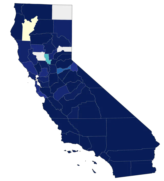 Costa's Hummingbird county map