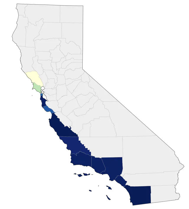 Craveri's Murrelet county map