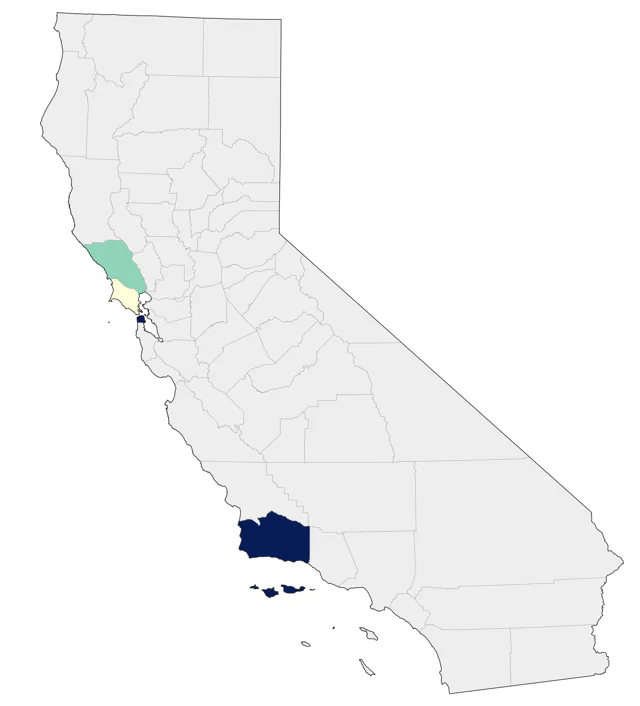 Crested Auklet county map