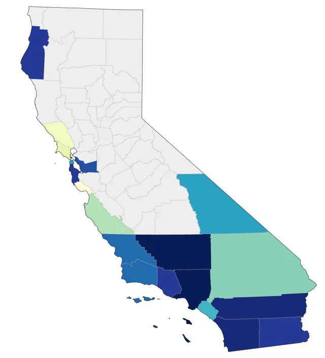 Dusky-capped Flycatcher county map