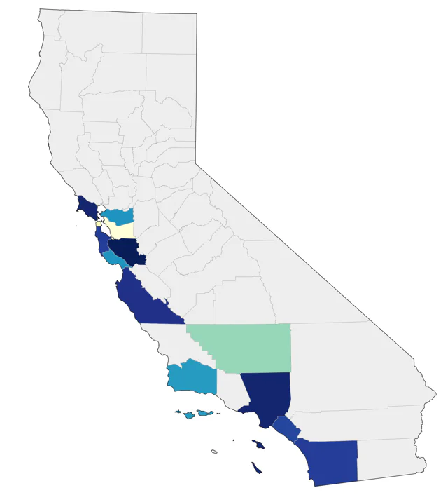 Dusky Warbler county map