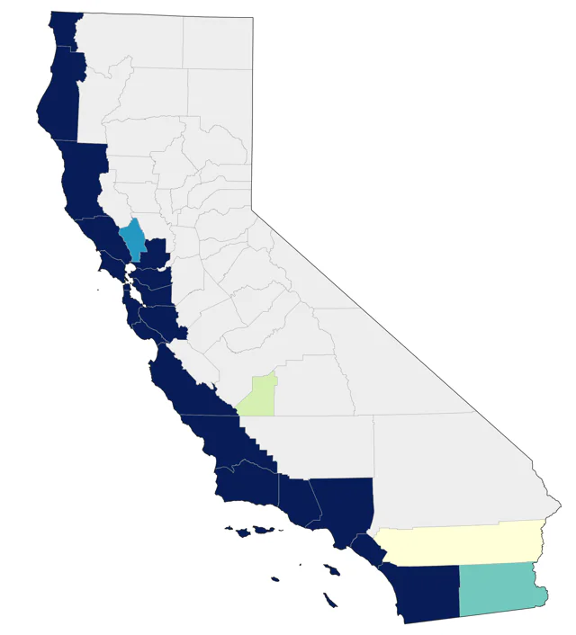Elegant Tern county map