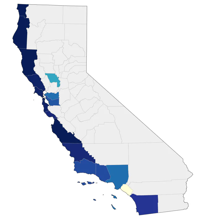 Fork-tailed Storm-Petrel county map