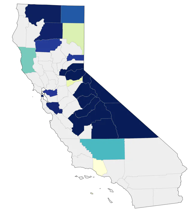 Gray-crowned Rosy-Finch county map