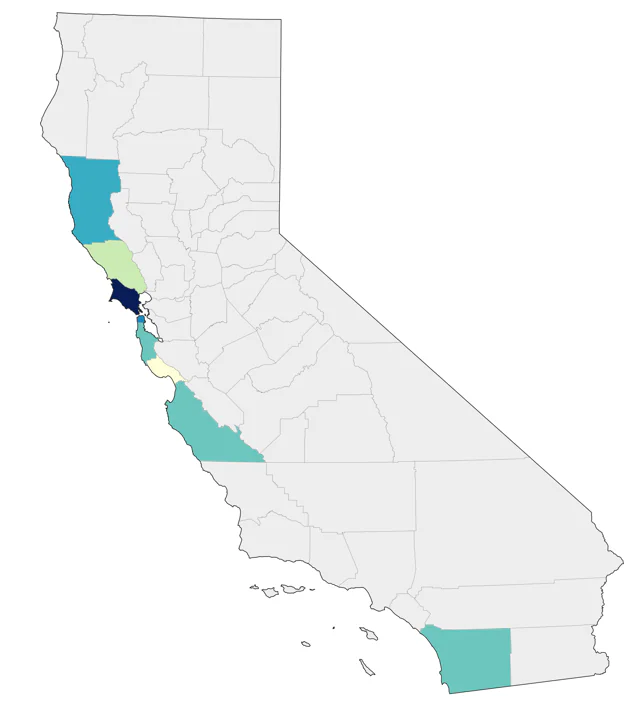Great Shearwater county map