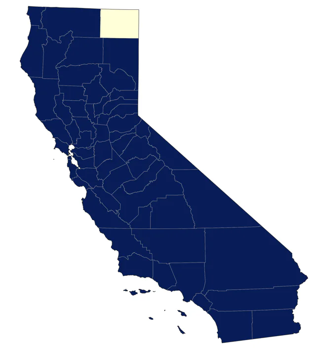 Hermit Warbler county map
