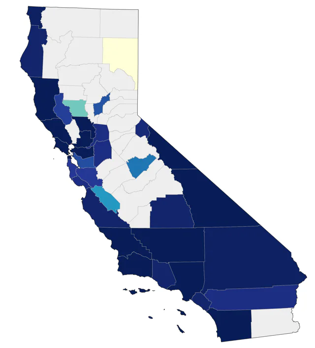 Hooded Warbler county map