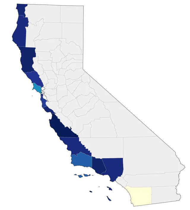 Horned Puffin county map