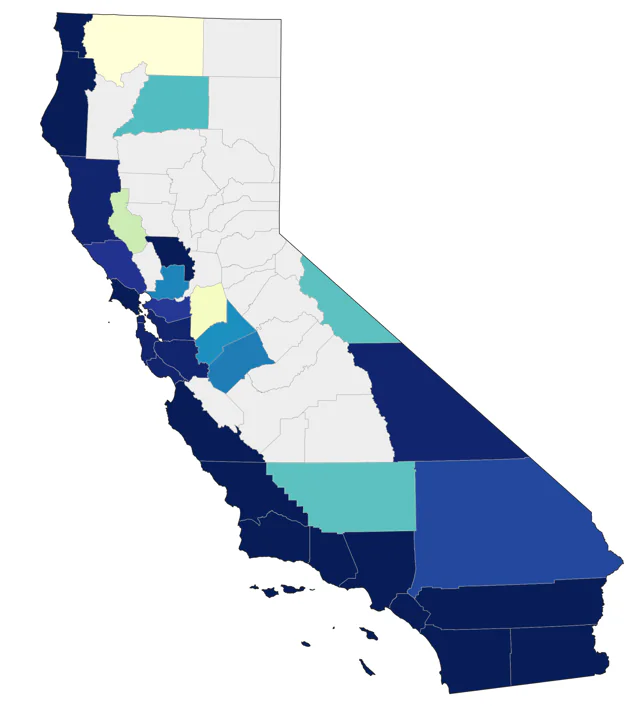 Laughing Gull county map