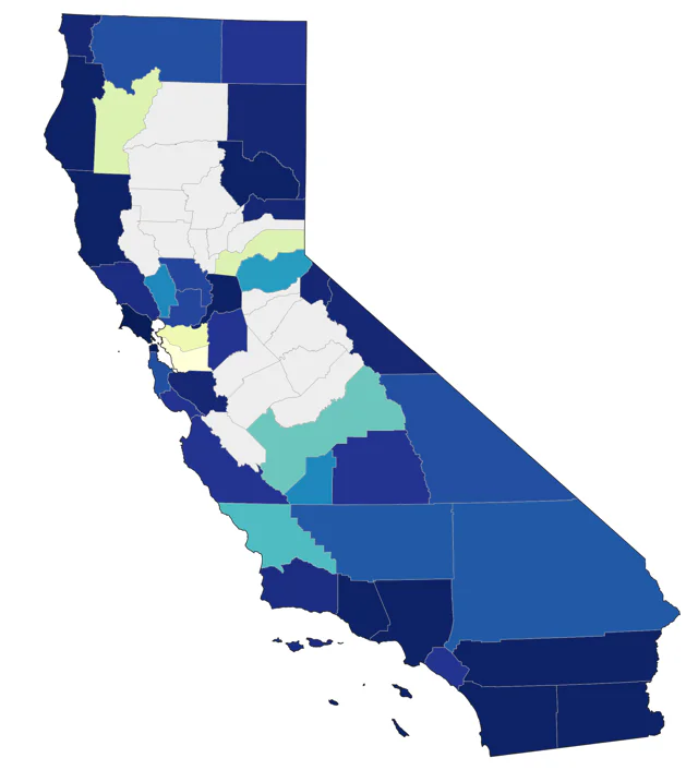 Least Flycatcher county map