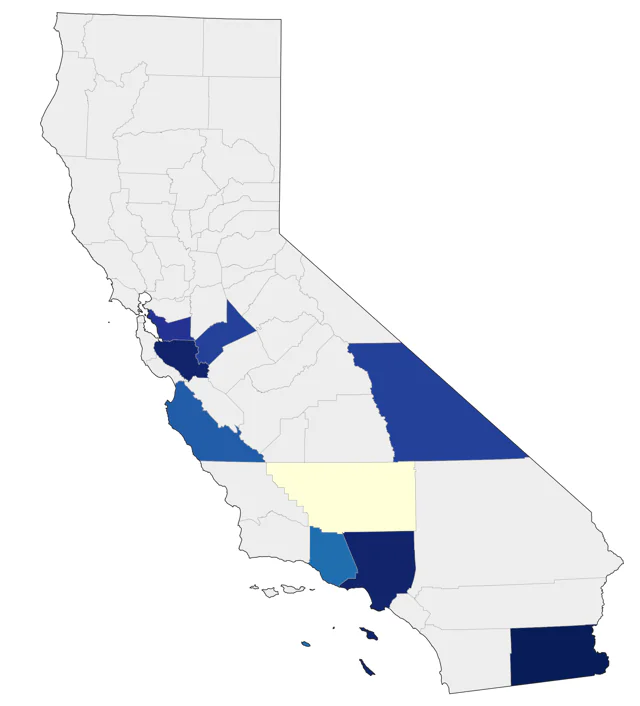 Lesser Flamingo county map