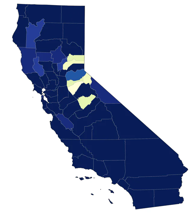 Lesser Yellowlegs county map