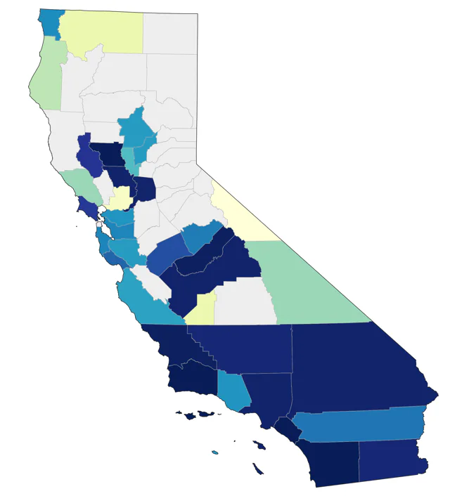 Little Blue Heron county map