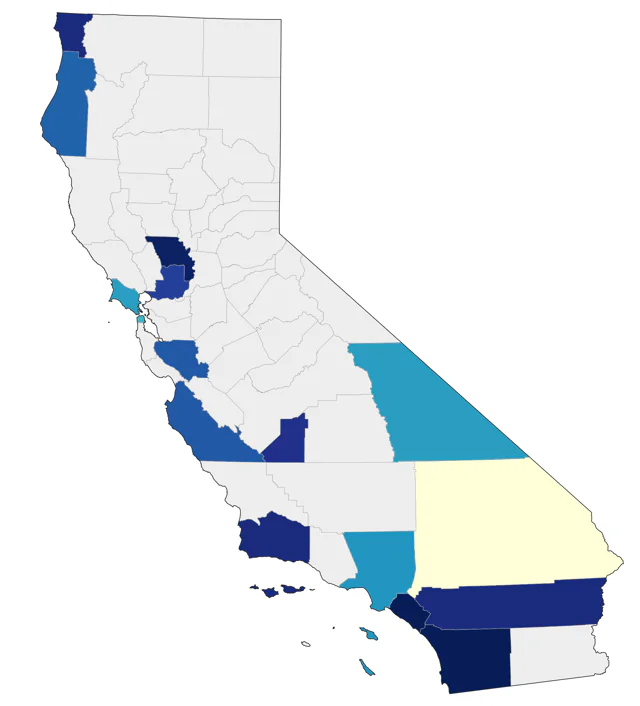 Little Stint county map